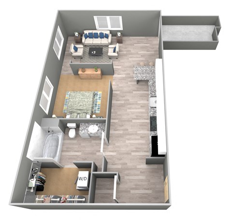 Dudley - 3D Floor Plan - The Flats